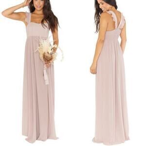 Show Me Your Mumu June Maxi Dress in Soft Beige Chiffon size Small